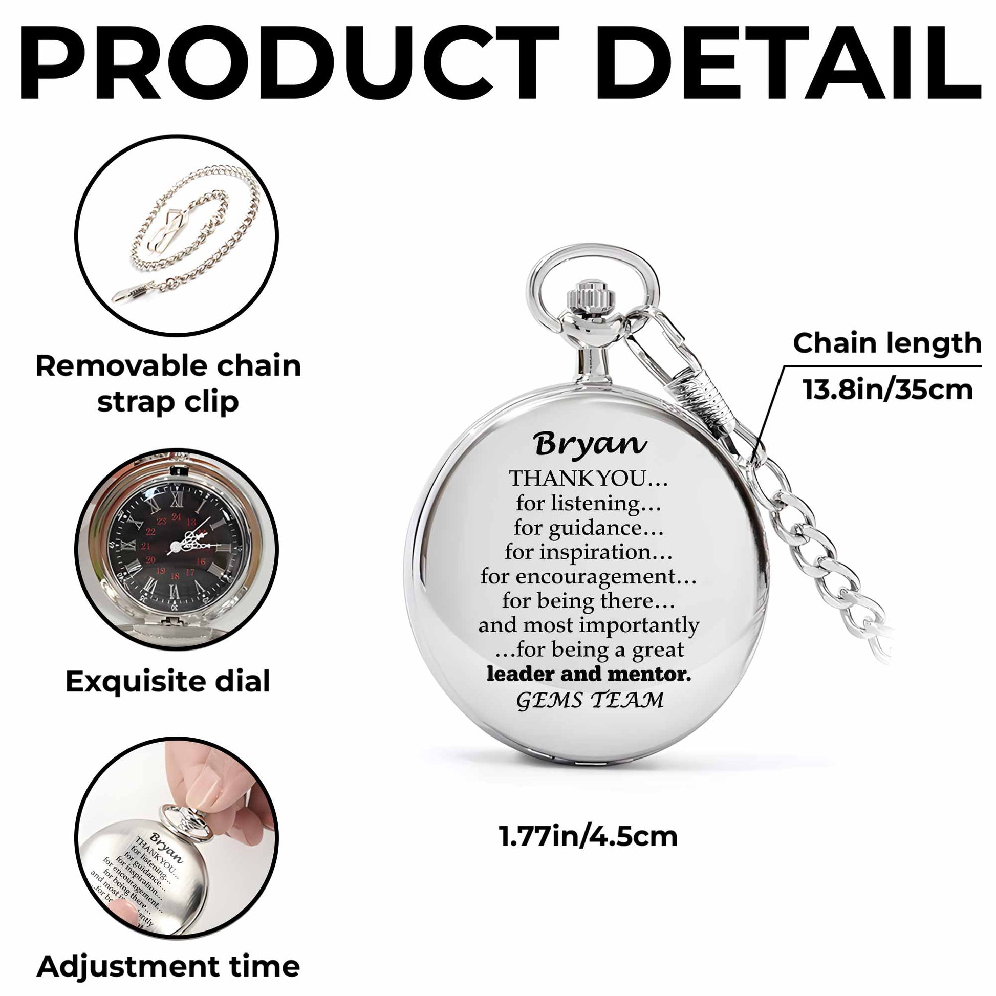 Thank You For Being A Great Leader And Mentor Pocket Watch