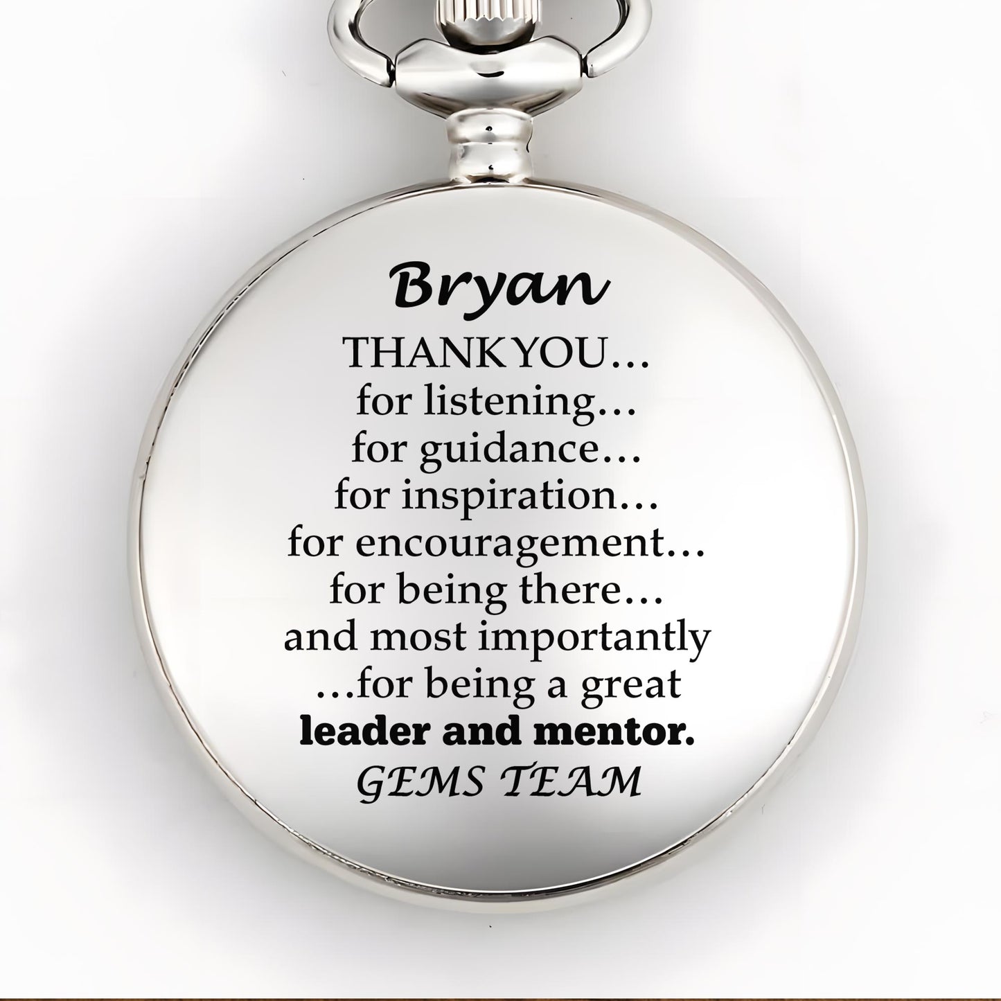 Thank You For Being A Great Leader And Mentor Pocket Watch