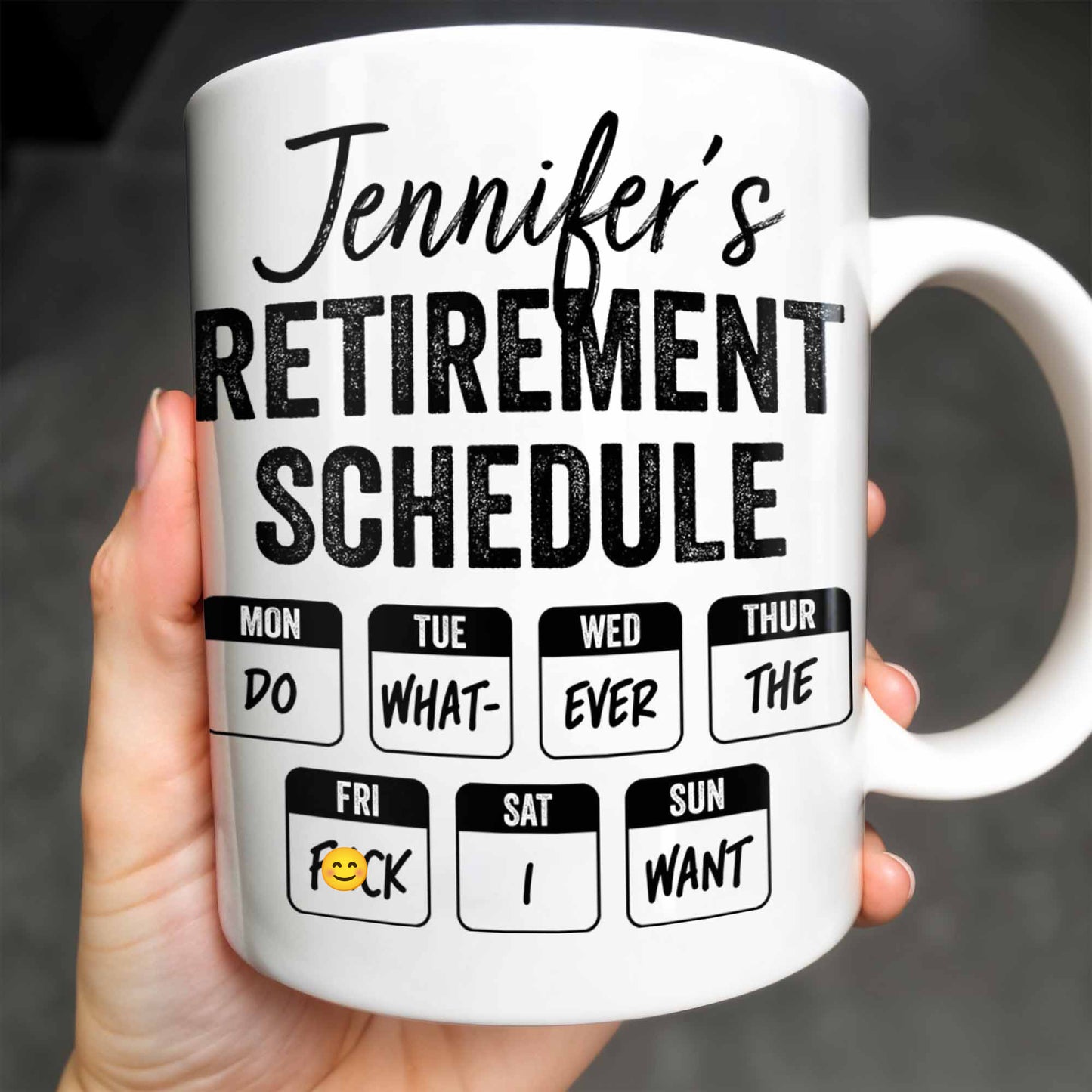 Retirement Schedule Weekly Planner - Personalized Custom Coffee Mug - RETIRE005_MG
