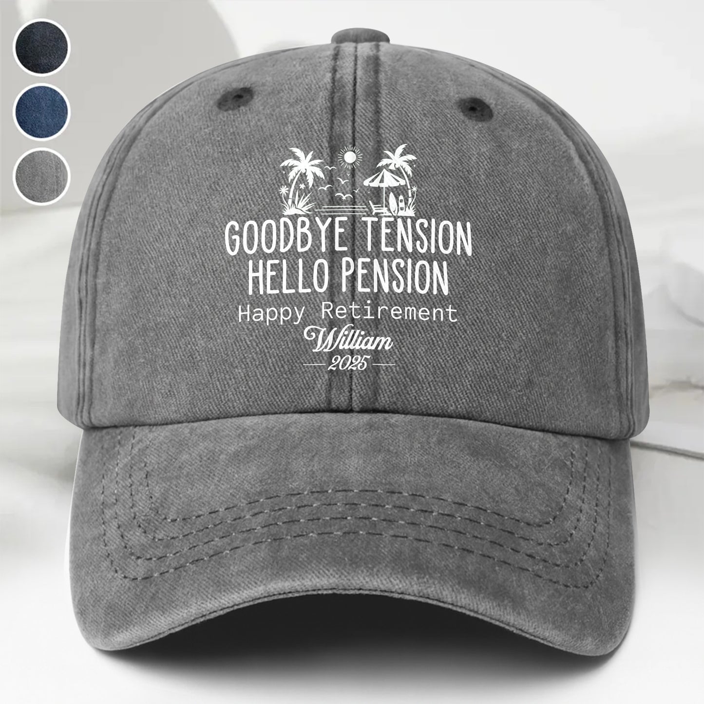 Goodbye Tension Hello Pension, Palm Trees Design