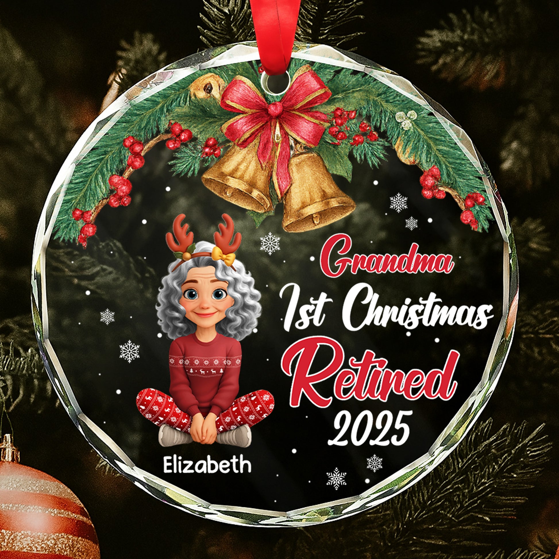 Grandma's 1st Christmas Retired, Christmas Bells and Holly Berries