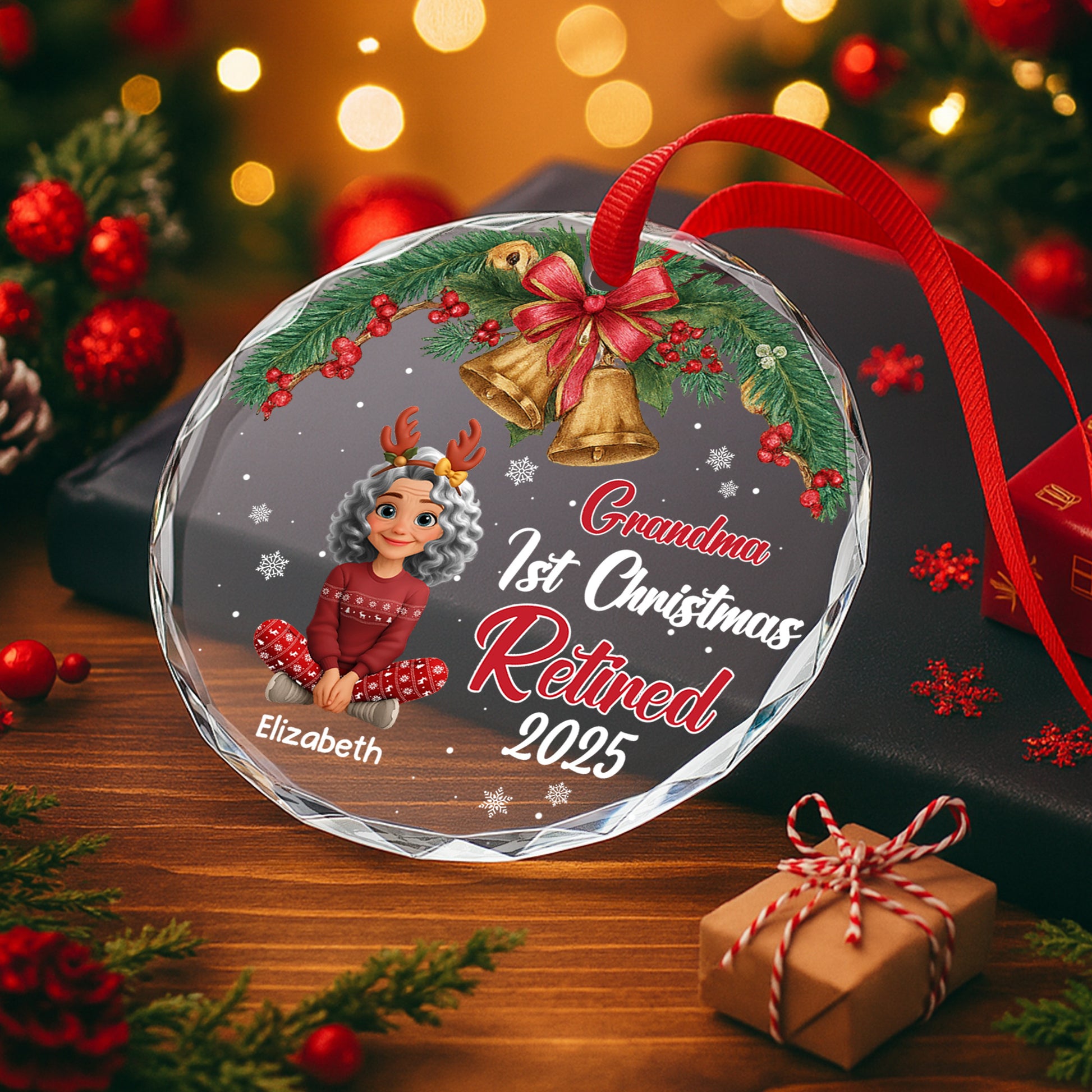 Grandma's 1st Christmas Retired, Christmas Bells and Holly Berries