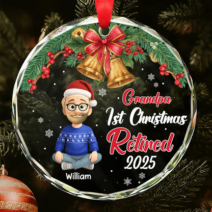 Grandpa's 1st Christmas Retired, Christmas Bells and Holly Berries