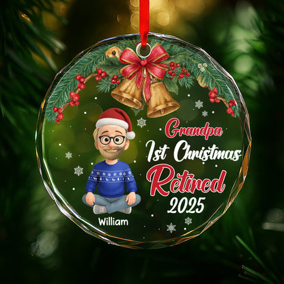 Grandpa's 1st Christmas Retired, Christmas Bells and Holly Berries