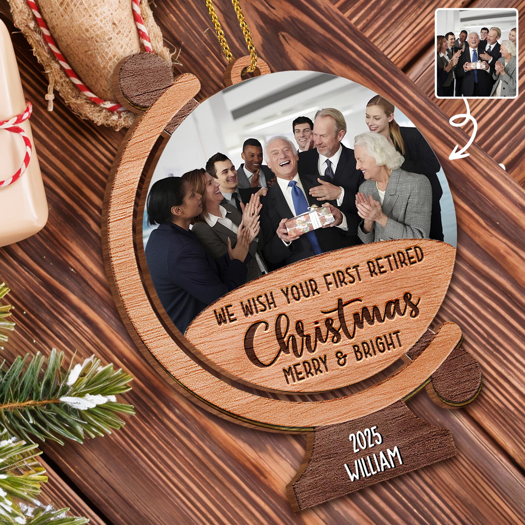 We Wish Your First Retired Christmas Merry & Bright, Personalized ...