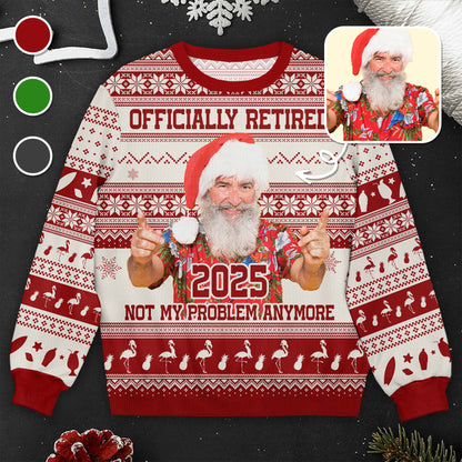 Officially Retired Not My Problem Anymore Santa Hat Reindeer