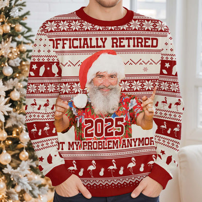 Officially Retired Not My Problem Anymore Santa Hat Reindeer