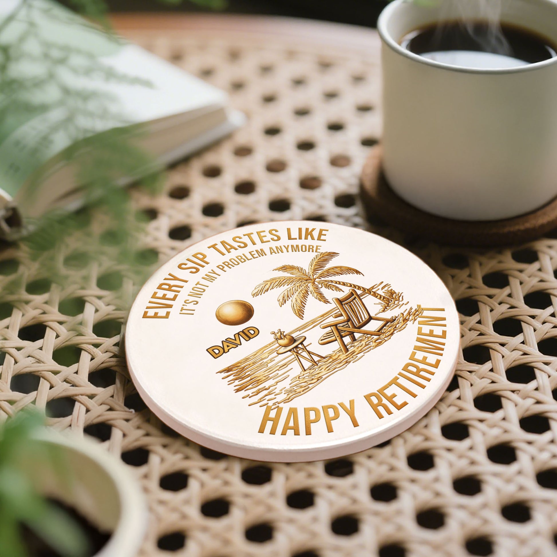 Every Sip Tastes Like It's Not My Problem Anymore Happy Retirement Palm Tree Beach Chair