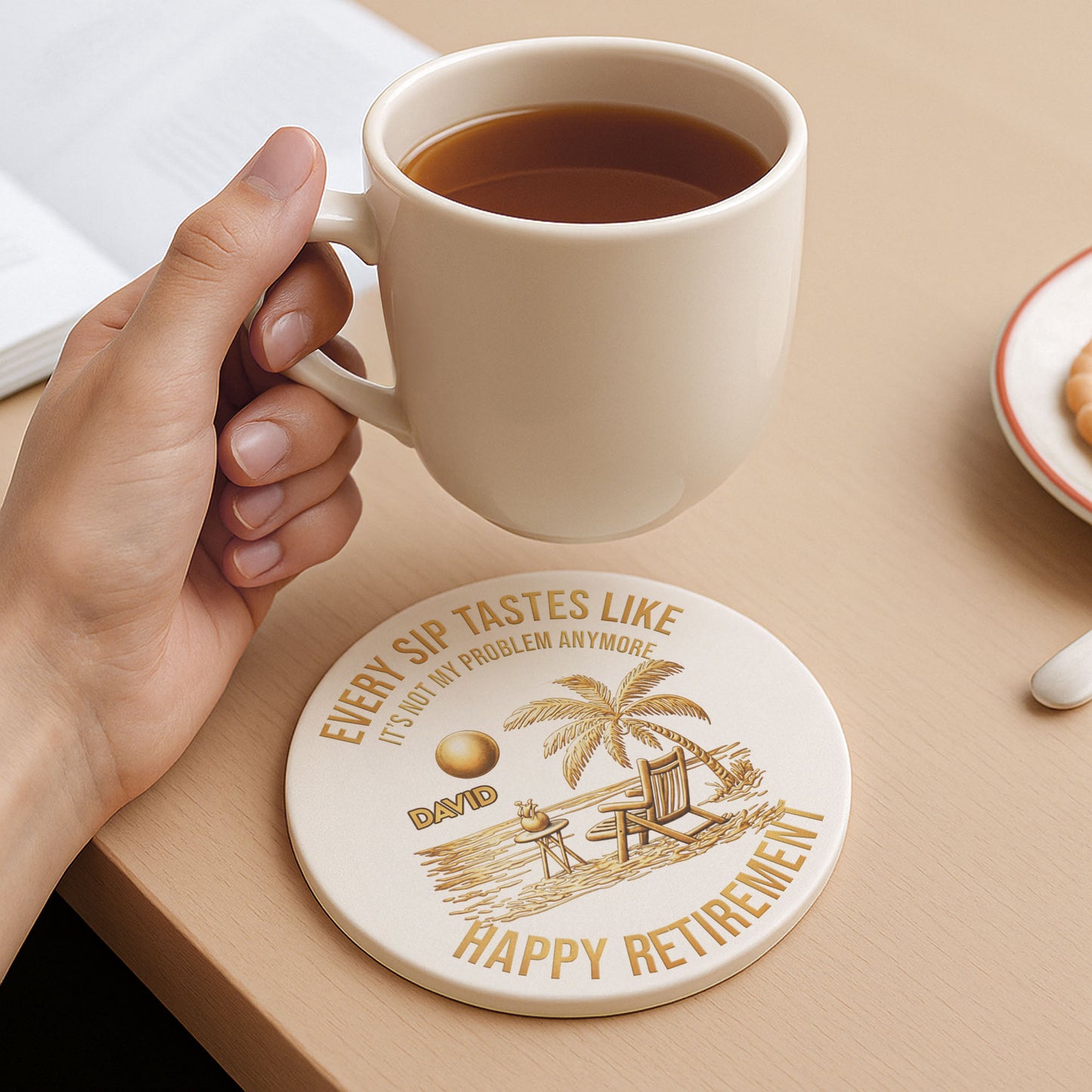 Every Sip Tastes Like It's Not My Problem Anymore Happy Retirement Palm Tree Beach Chair