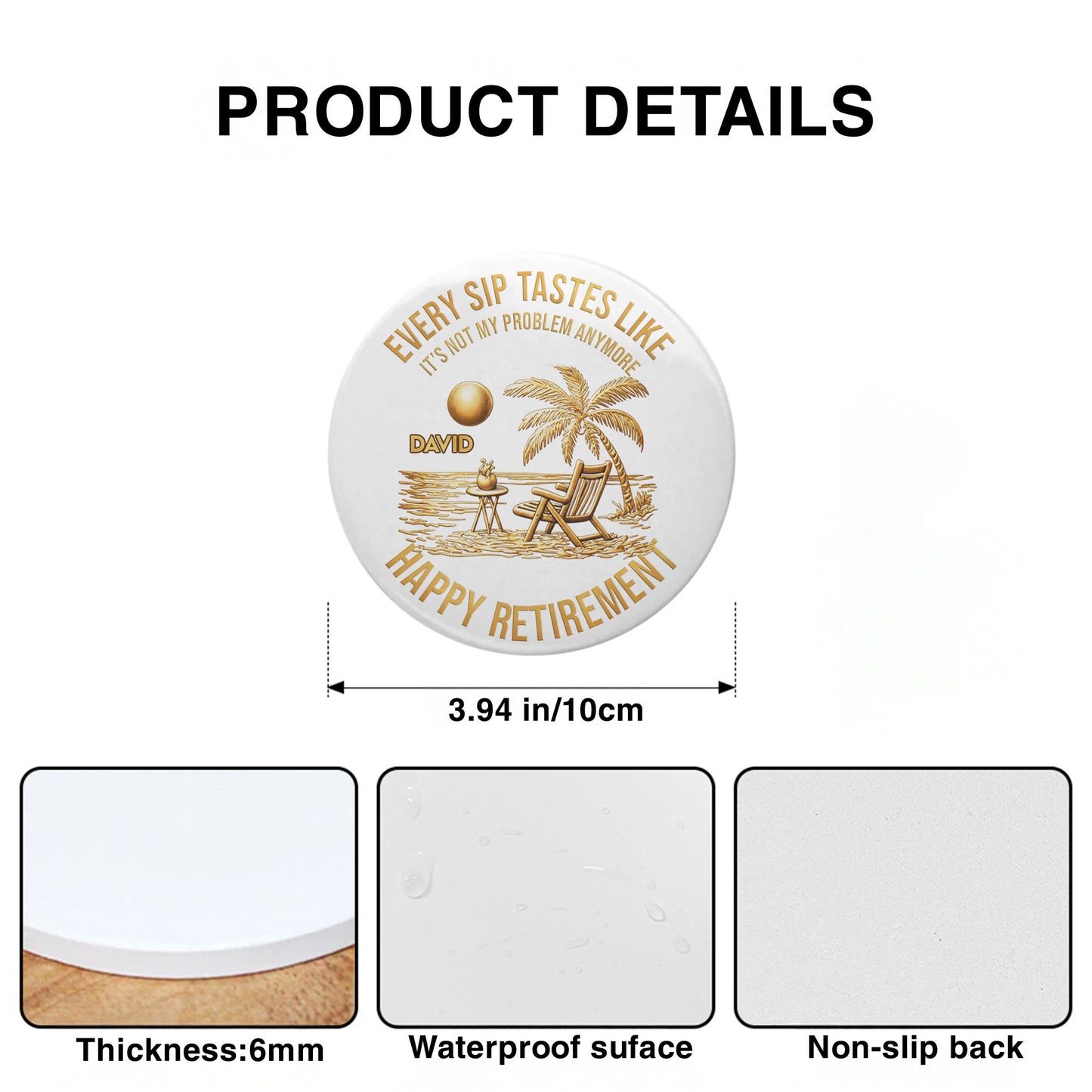 Every Sip Tastes Like It's Not My Problem Anymore Happy Retirement Palm Tree Beach Chair