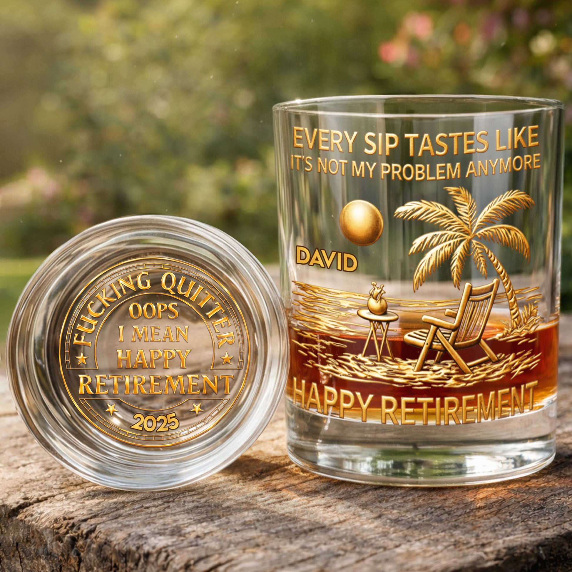 Every Sip Tastes Like It's Not My Problem Anymore Palm Tree Beach Retirement