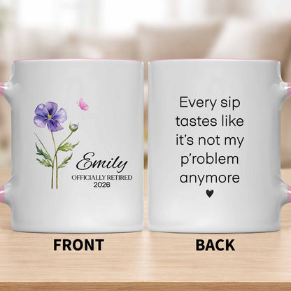 Officially Retired Purple Flower And Butterfly Personalized Design