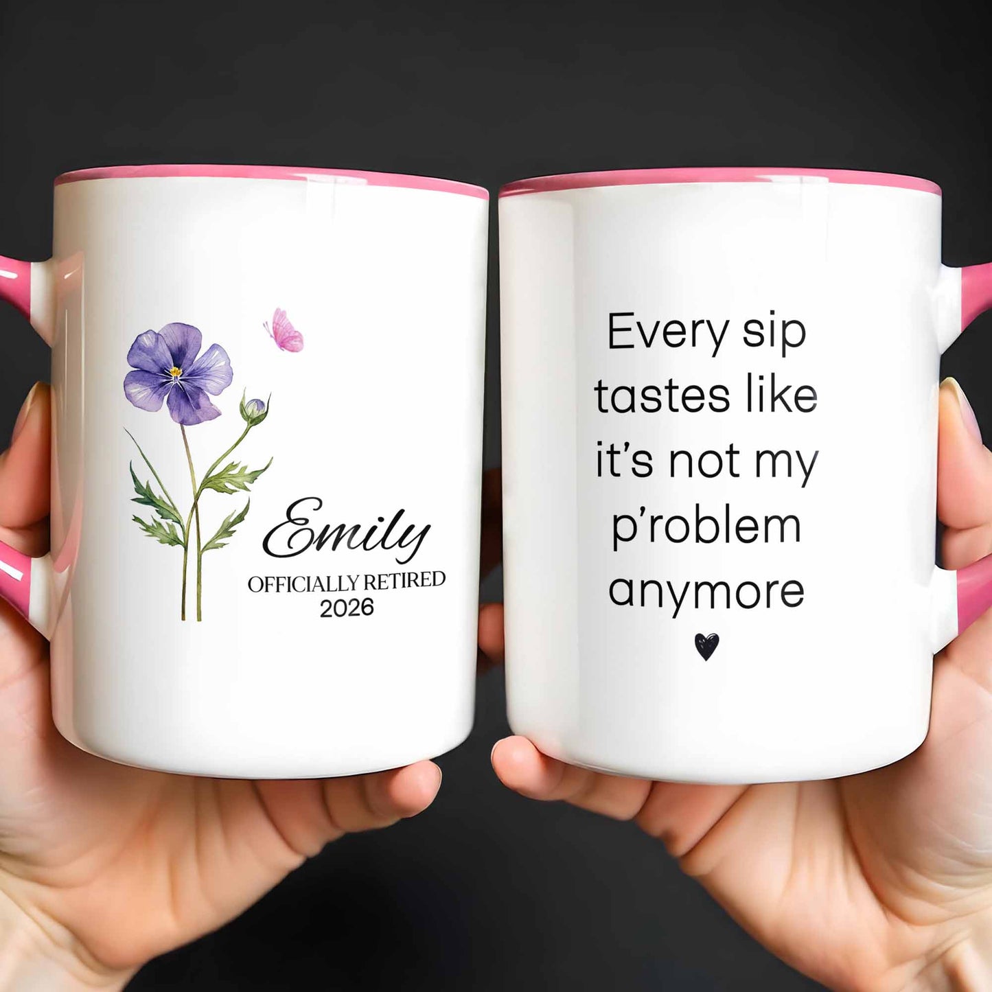 Officially Retired Purple Flower And Butterfly Personalized Design