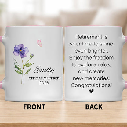 Officially Retired Time To Shine Brighter With Flower And Butterfly