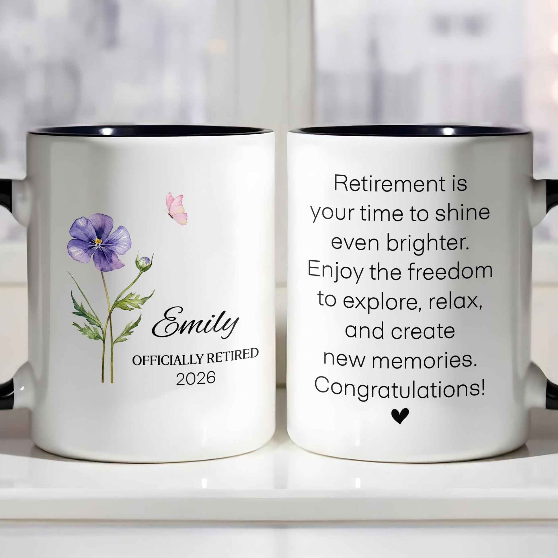 Officially Retired Time To Shine Brighter With Flower And Butterfly