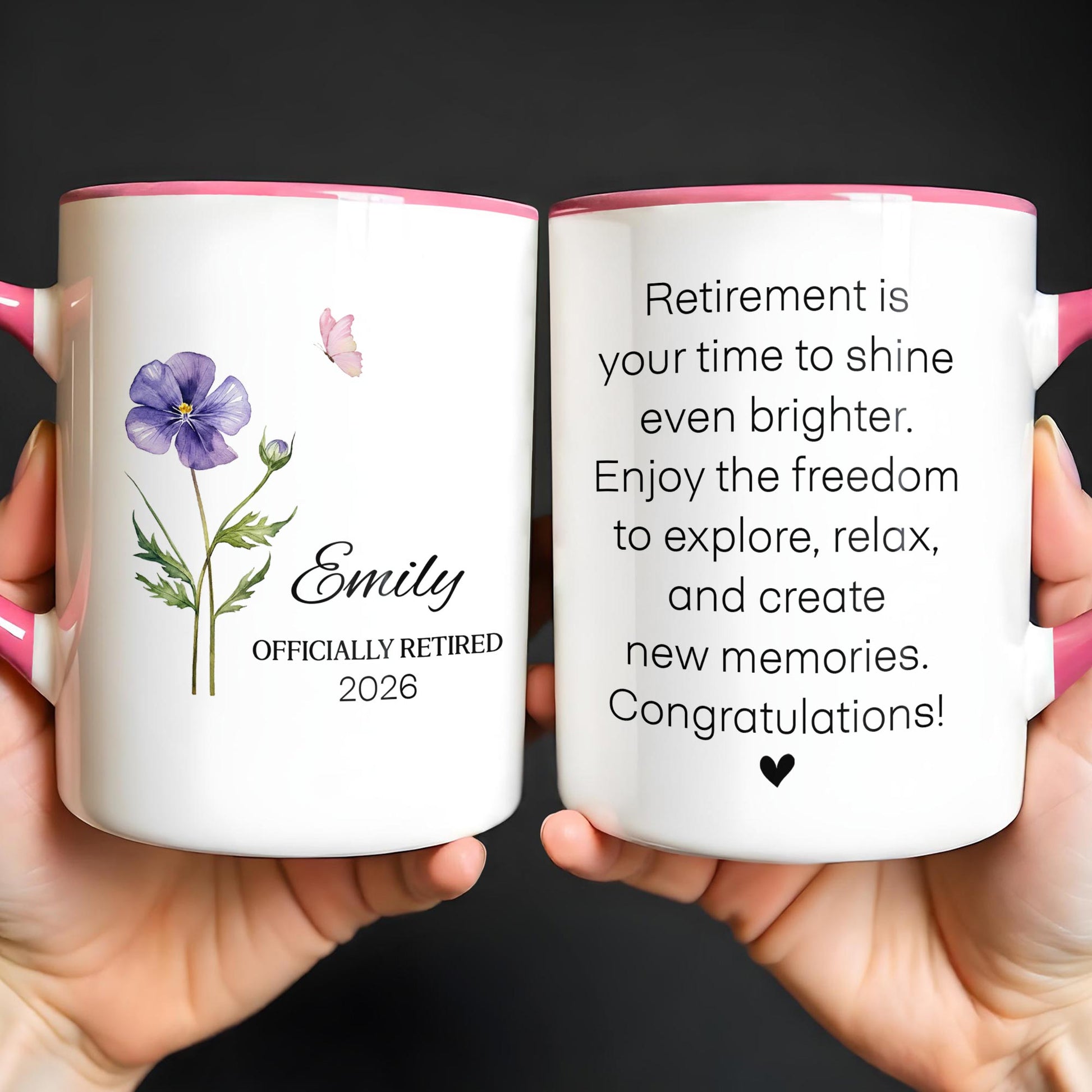 Officially Retired Time To Shine Brighter With Flower And Butterfly