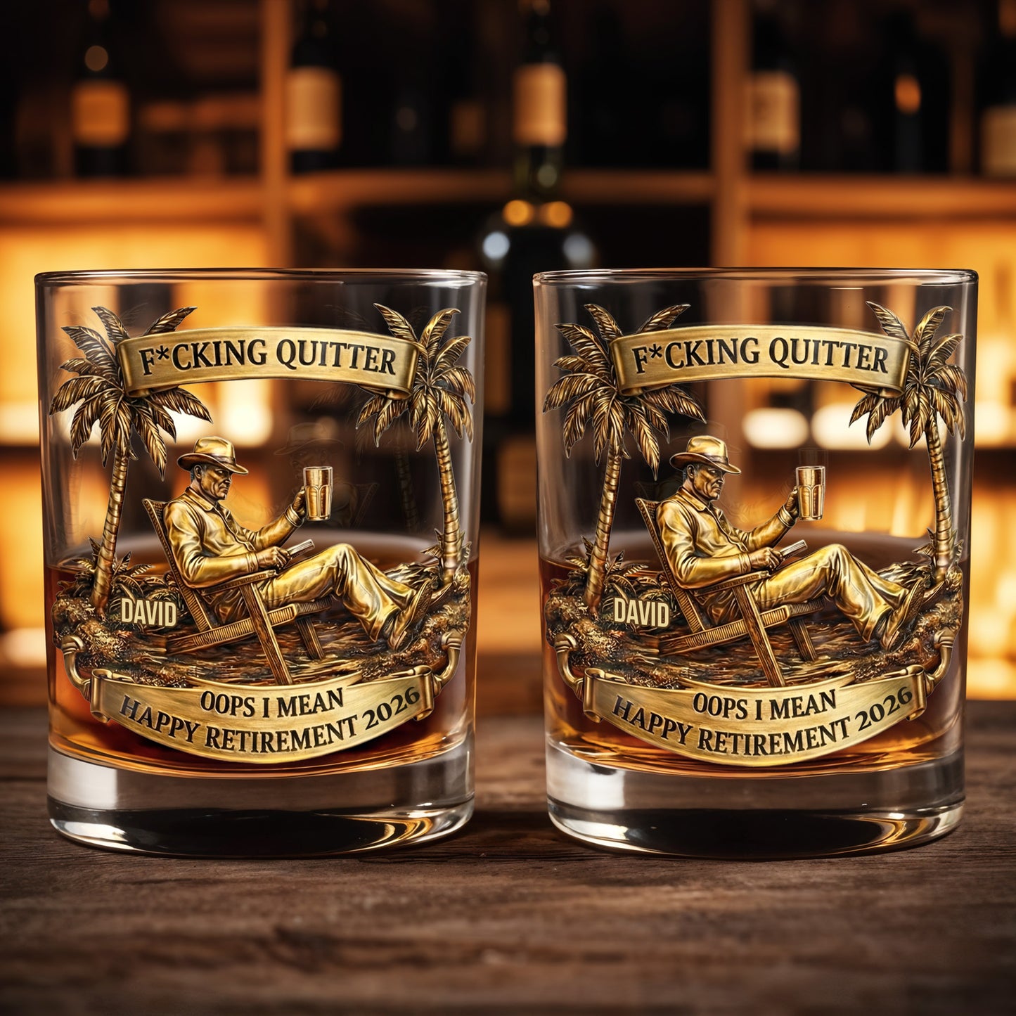 Effing Quitter Happy Retirement Palm Trees and Relaxation