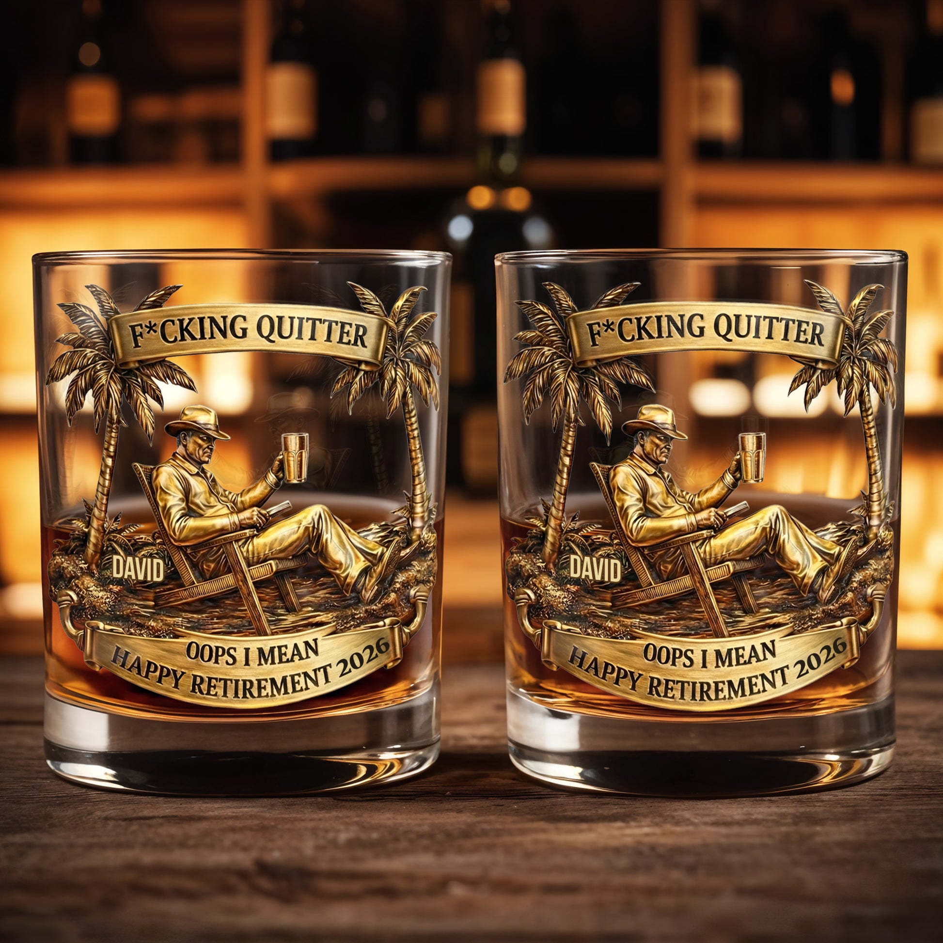 Effing Quitter Happy Retirement Palm Trees and Relaxation