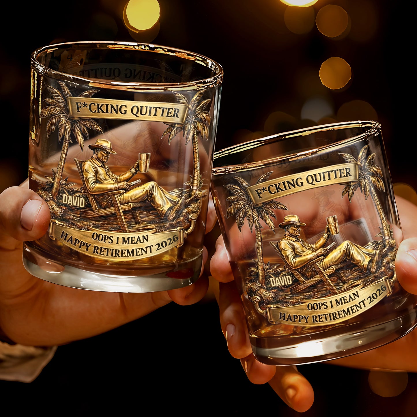 Effing Quitter Happy Retirement Palm Trees and Relaxation