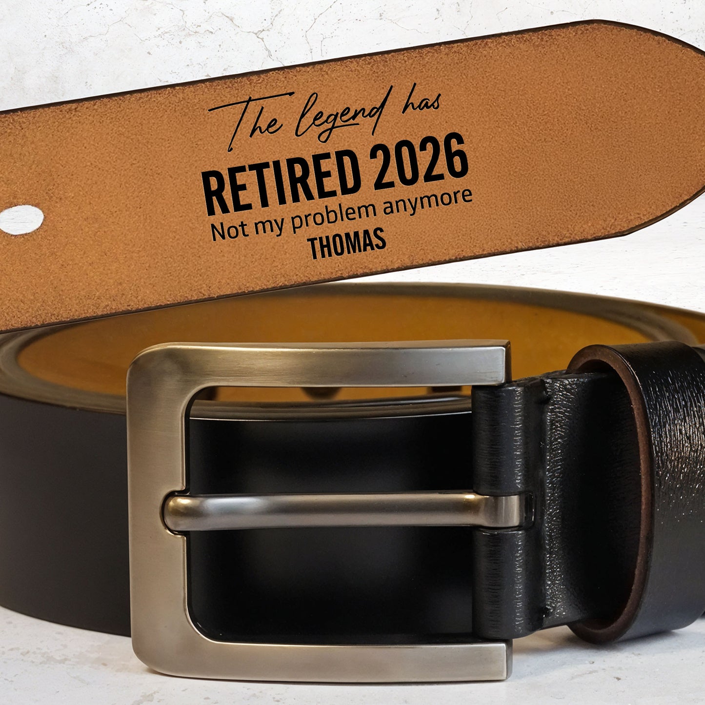 The Legend Has Retired Not My Problem Anymore Engraved Leather