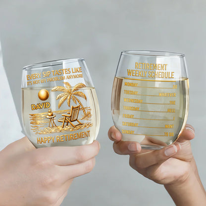 Every Sip Tastes Like It's Not My Problem Anymore Palm Tree Beach Chair Happy Retirement