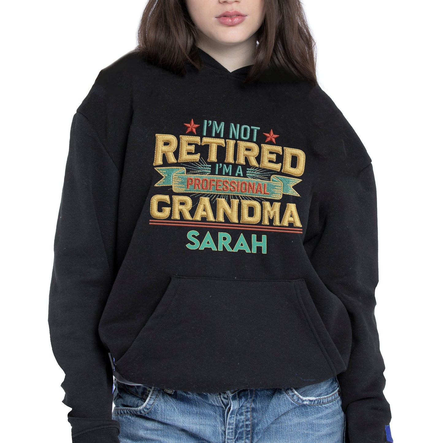 I'm Not Retired I'm A Professional Grandma Grandpa With 3D Embroidery - Personalized Custom Unisex T-shirt, Hoodie - RETIRE110_BBAS