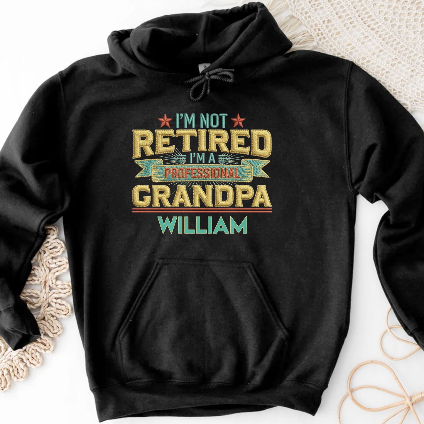 I'm Not Retired I'm A Professional Grandma Grandpa With 3D Embroidery - Personalized Custom Unisex T-shirt, Hoodie - RETIRE110_BBAS