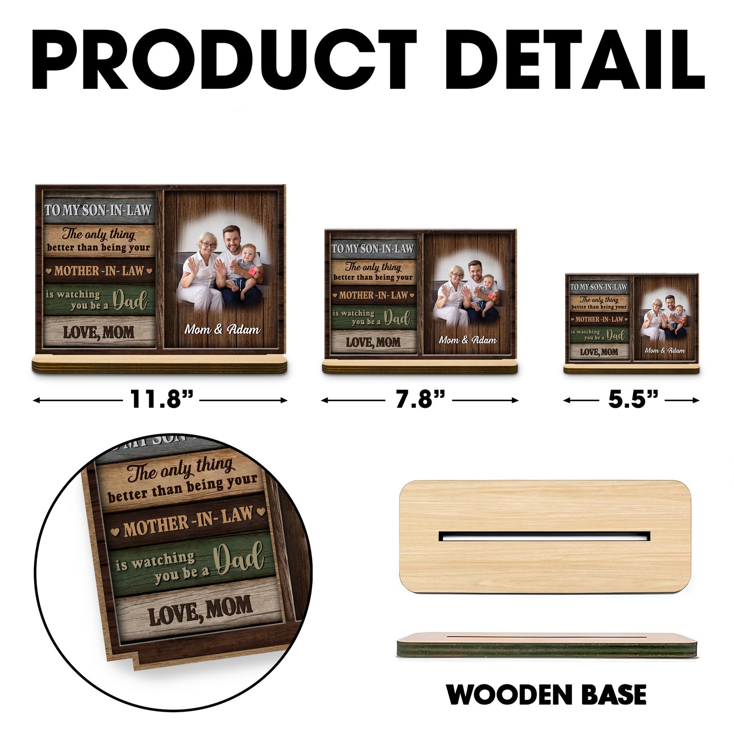 To My Son-In-Law, Watching You Be A Dad Wood Plaque