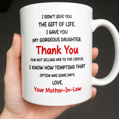 Thank You Son-In-Law For Not Selling My Daughter