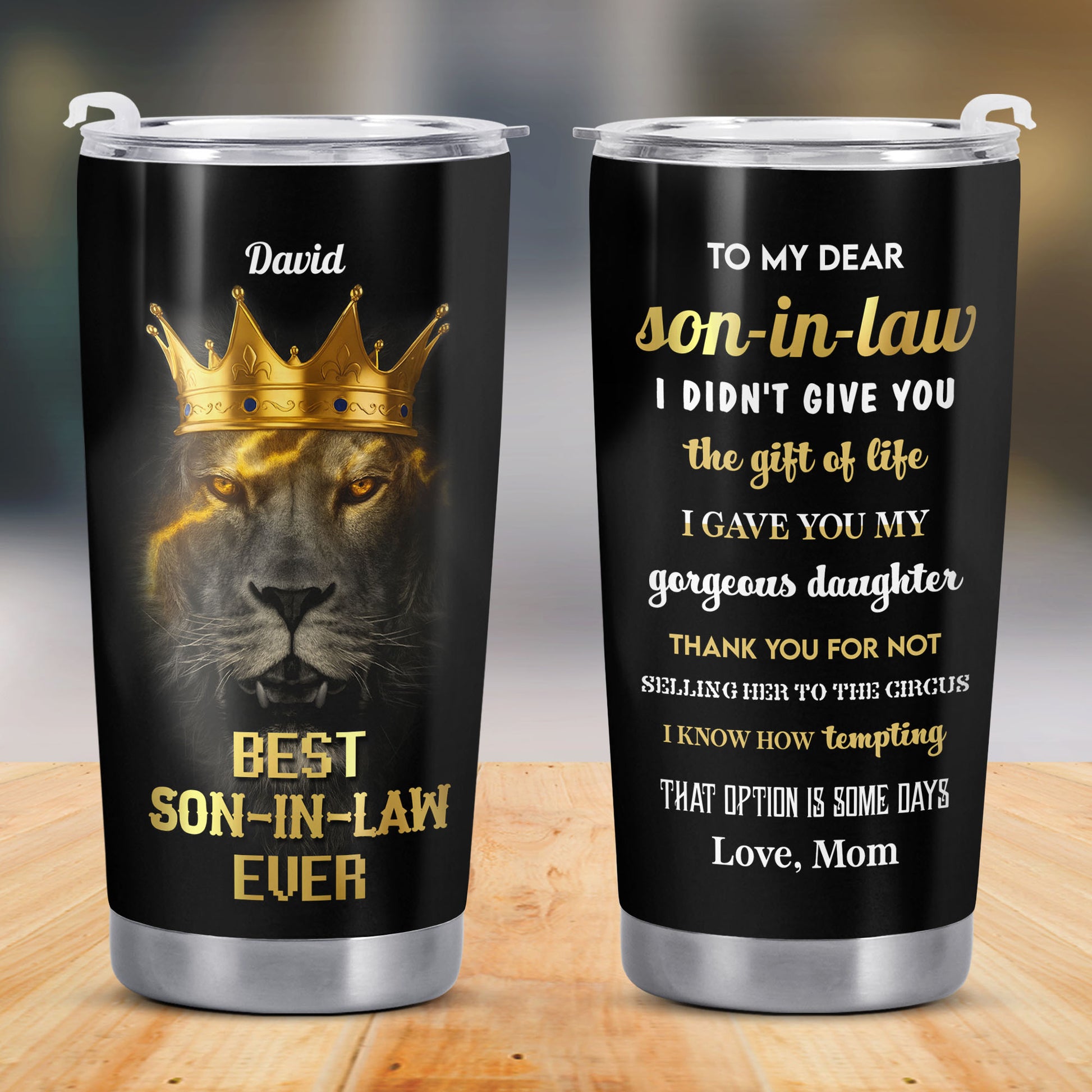 To My Dear Son-In-Law, Lion With Crown Design