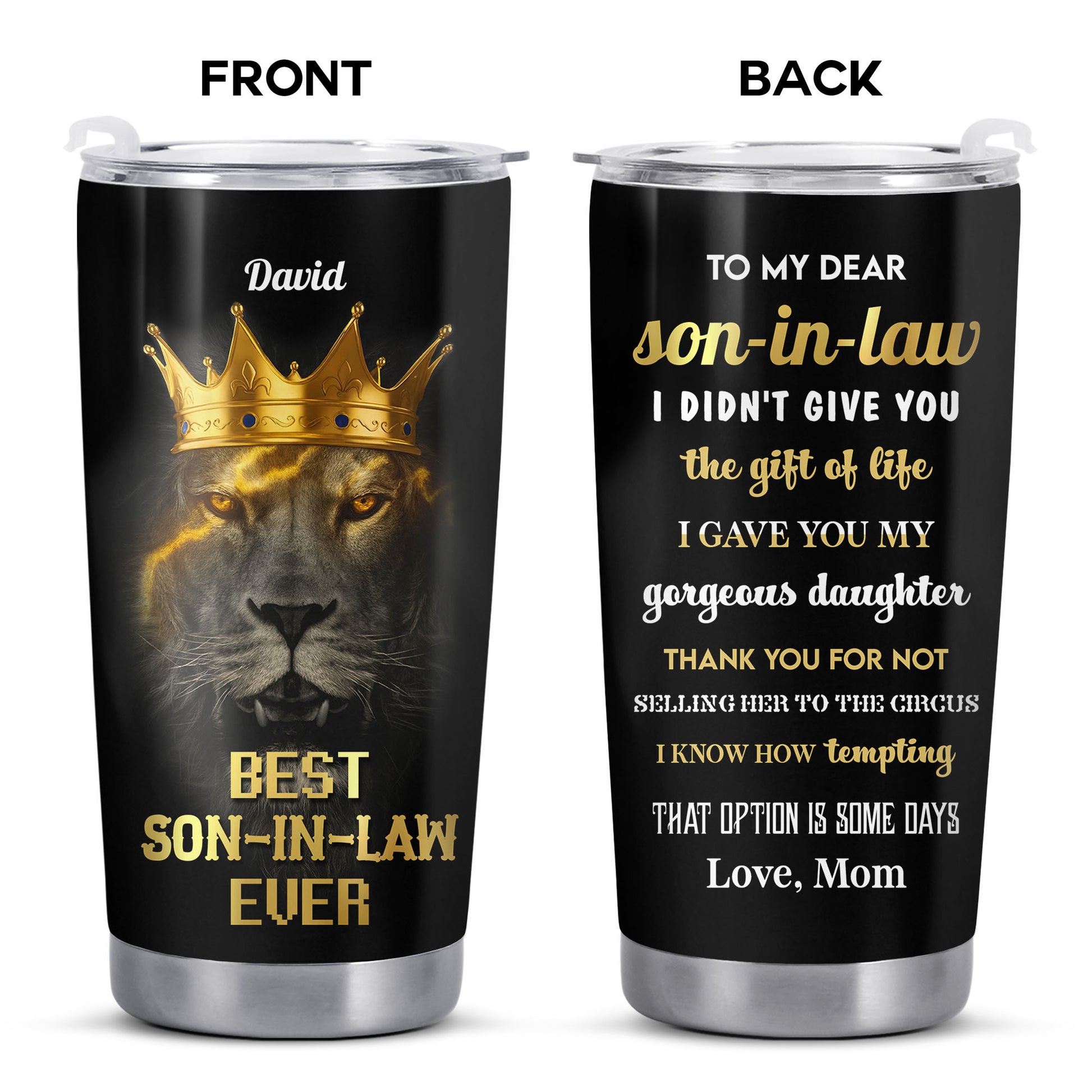 To My Dear Son-In-Law, Lion With Crown Design