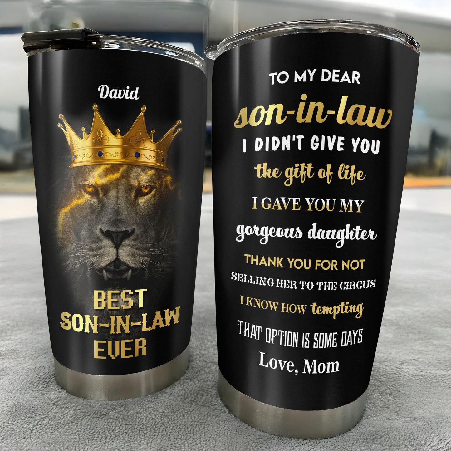 To My Dear Son-In-Law, Lion With Crown Design