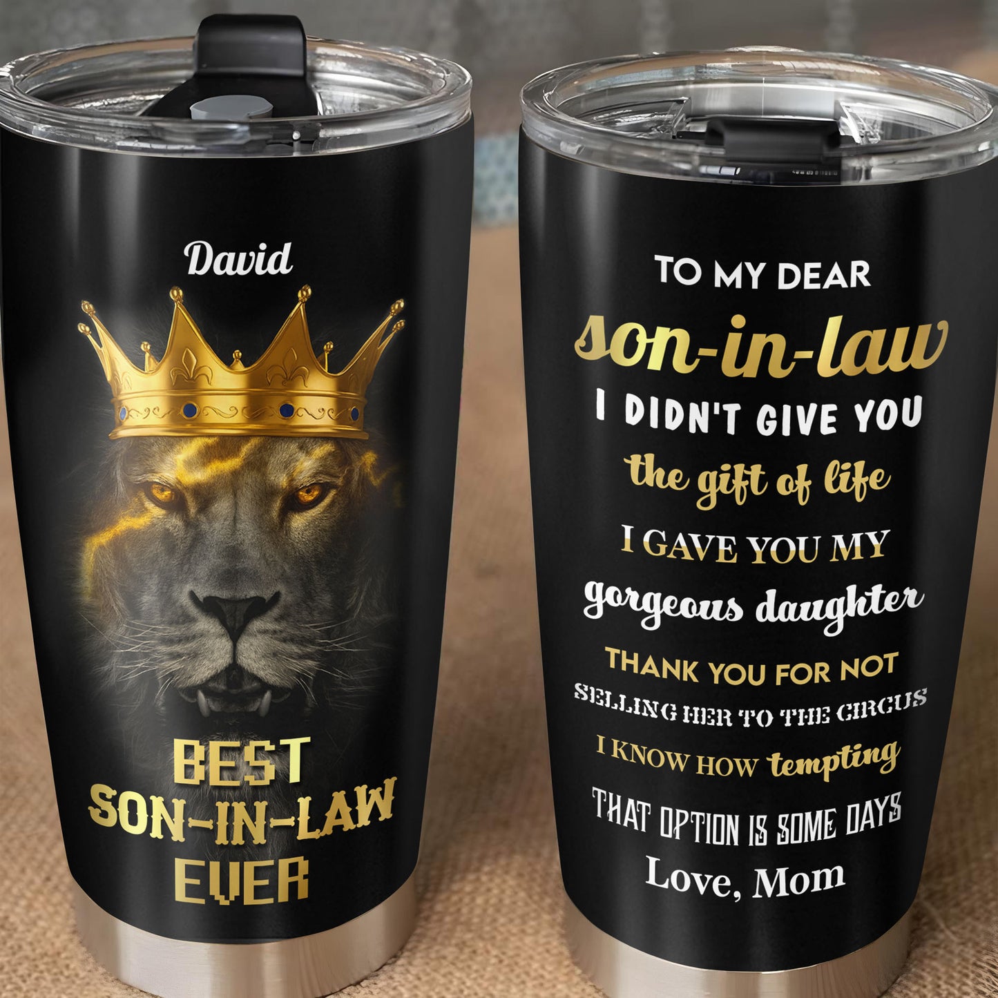 To My Dear Son-In-Law, Lion With Crown Design