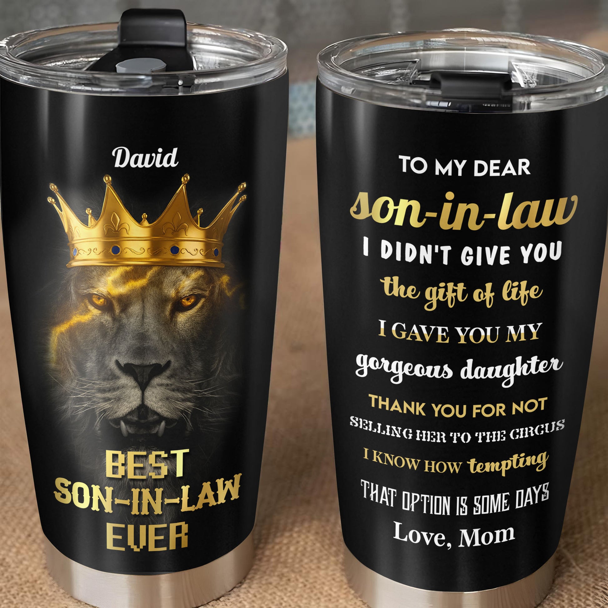 To My Dear Son-In-Law, Lion With Crown Design