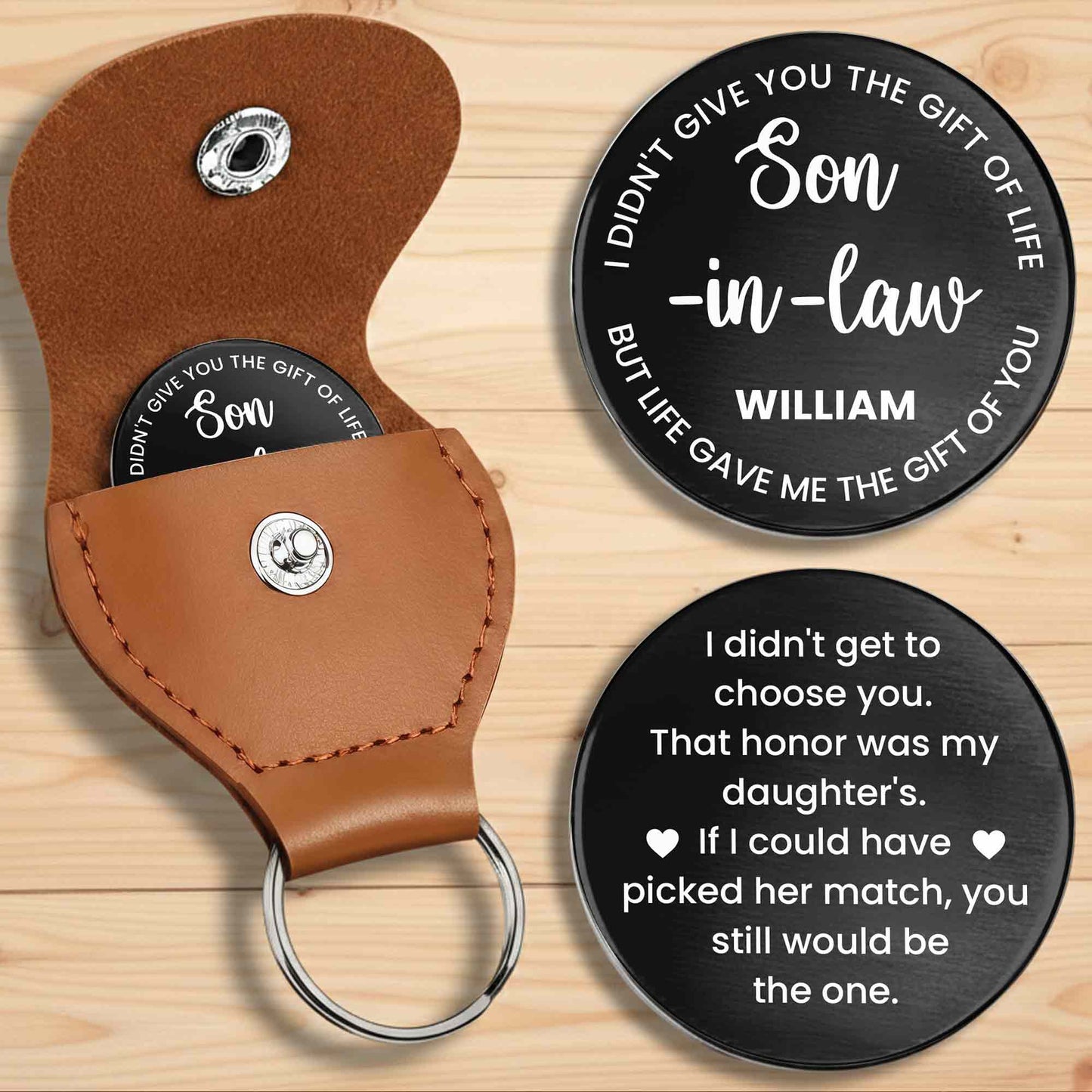 Life Gave Me The Gift Of You Son In Law Heart Token - Personalized Custom Pocket Hug - SILA039_HTOK