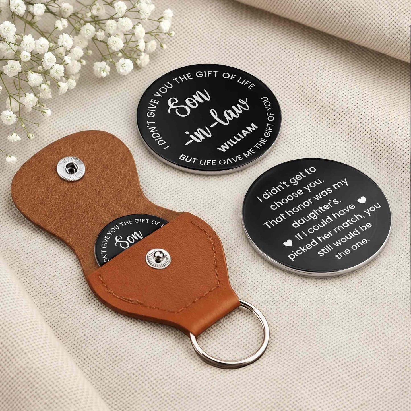 Life Gave Me The Gift Of You Son In Law Heart Token - Personalized Custom Pocket Hug - SILA039_HTOK
