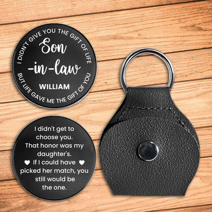 Life Gave Me The Gift Of You Son In Law Heart Token - Personalized Custom Pocket Hug - SILA039_HTOK