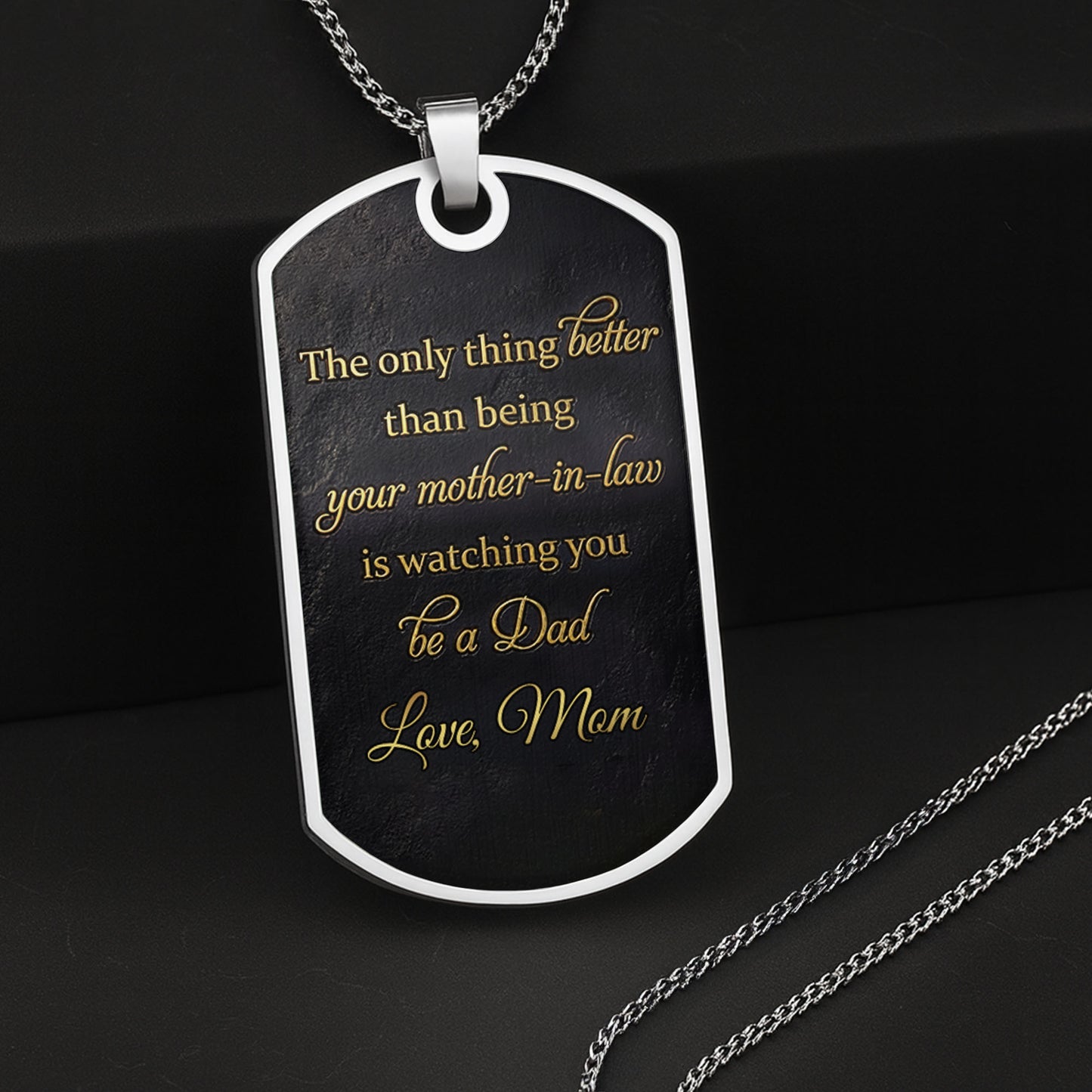 To My Son In Law The Only Thing Better Initial Monogram - Personalized Custom Dog Tag Necklace - SILA057_DTNECK