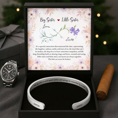 Side By Side Or Miles Apart, Sisters Connected By Heart, Flowers