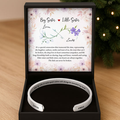 Side By Side Or Miles Apart, Sisters Connected By Heart, Flowers