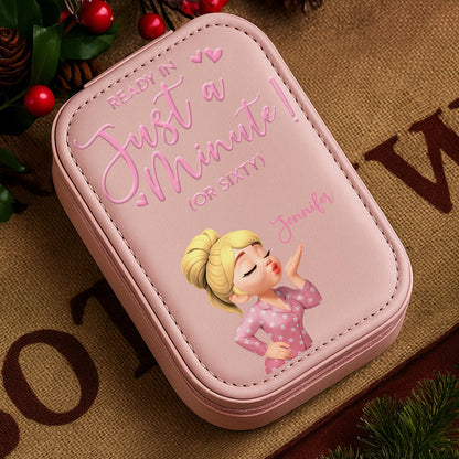 Ready In Just A Minute With Cartoon Girl and Hearts