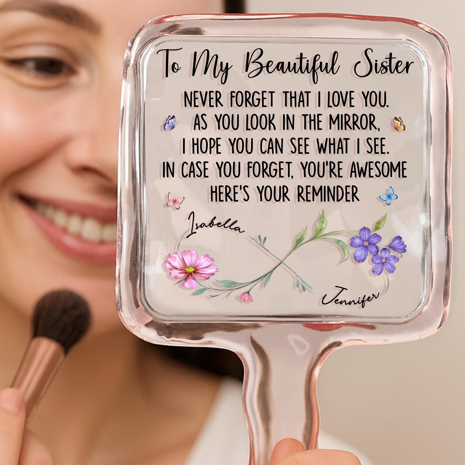 To My Beautiful Sister, You're Awesome Reminder With Flowers