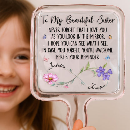 To My Beautiful Sister, You're Awesome Reminder With Flowers
