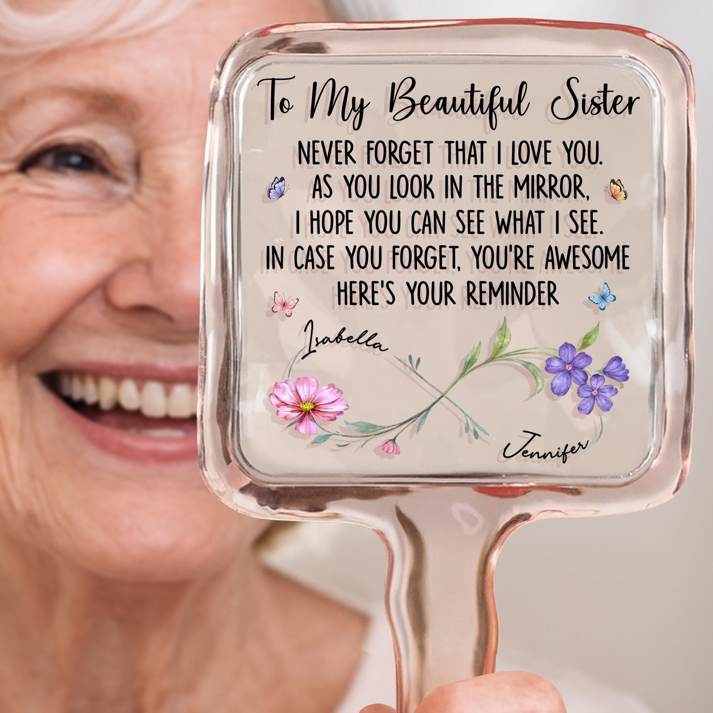 To My Beautiful Sister, You're Awesome Reminder With Flowers