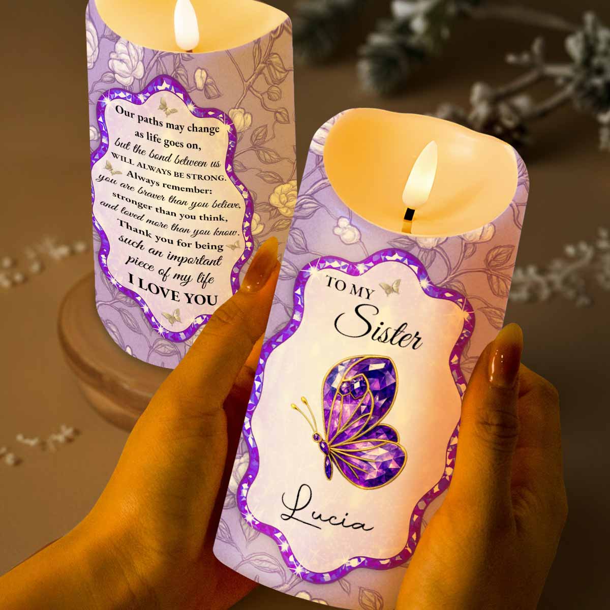 To My Sister, Beautiful Butterfly And Flower Design