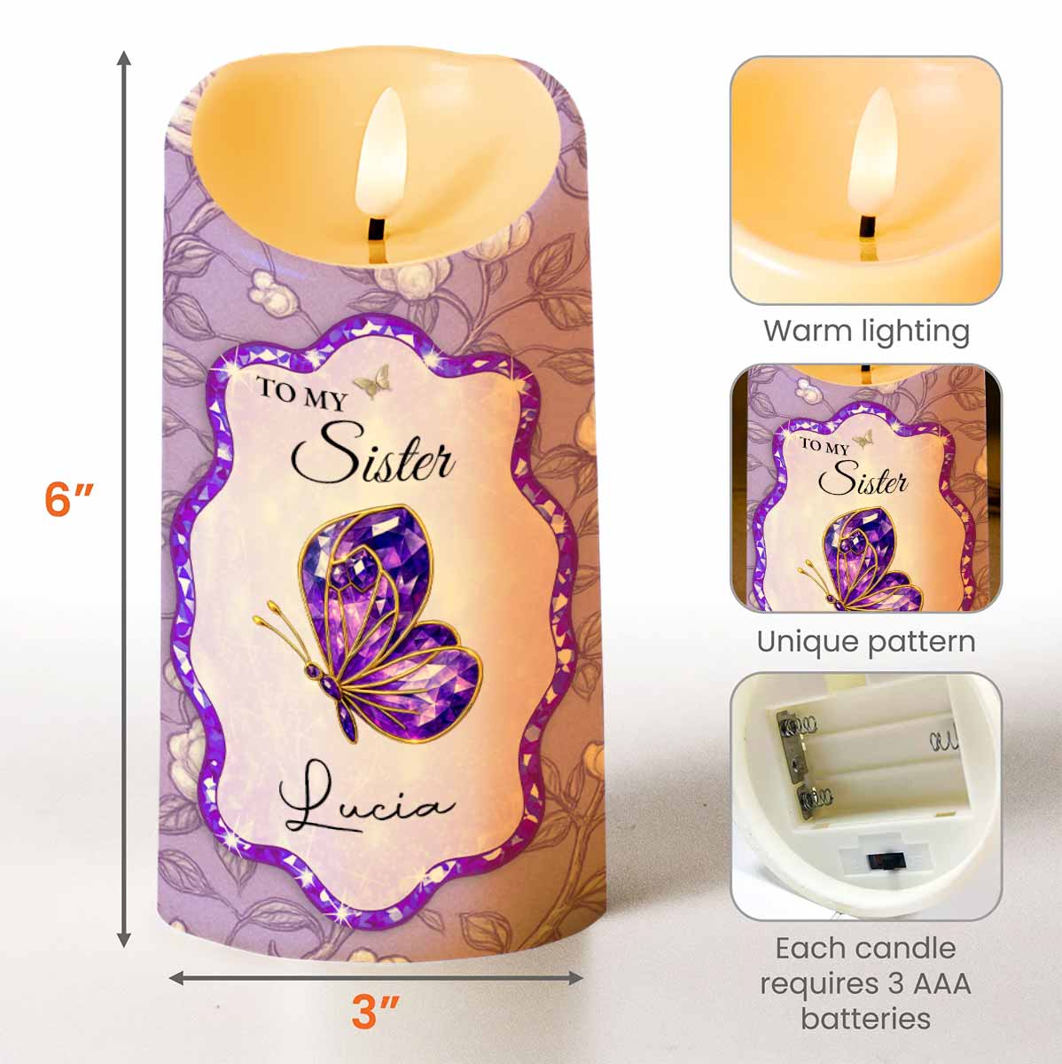 To My Sister, Beautiful Butterfly And Flower Design