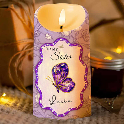 To My Sister, Beautiful Butterfly And Flower Design