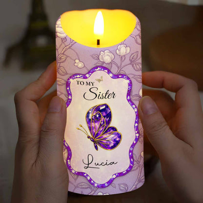 To My Sister, Beautiful Butterfly And Flower Design