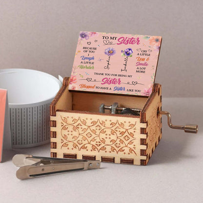 To My Sister, Flowers And Hearts Design