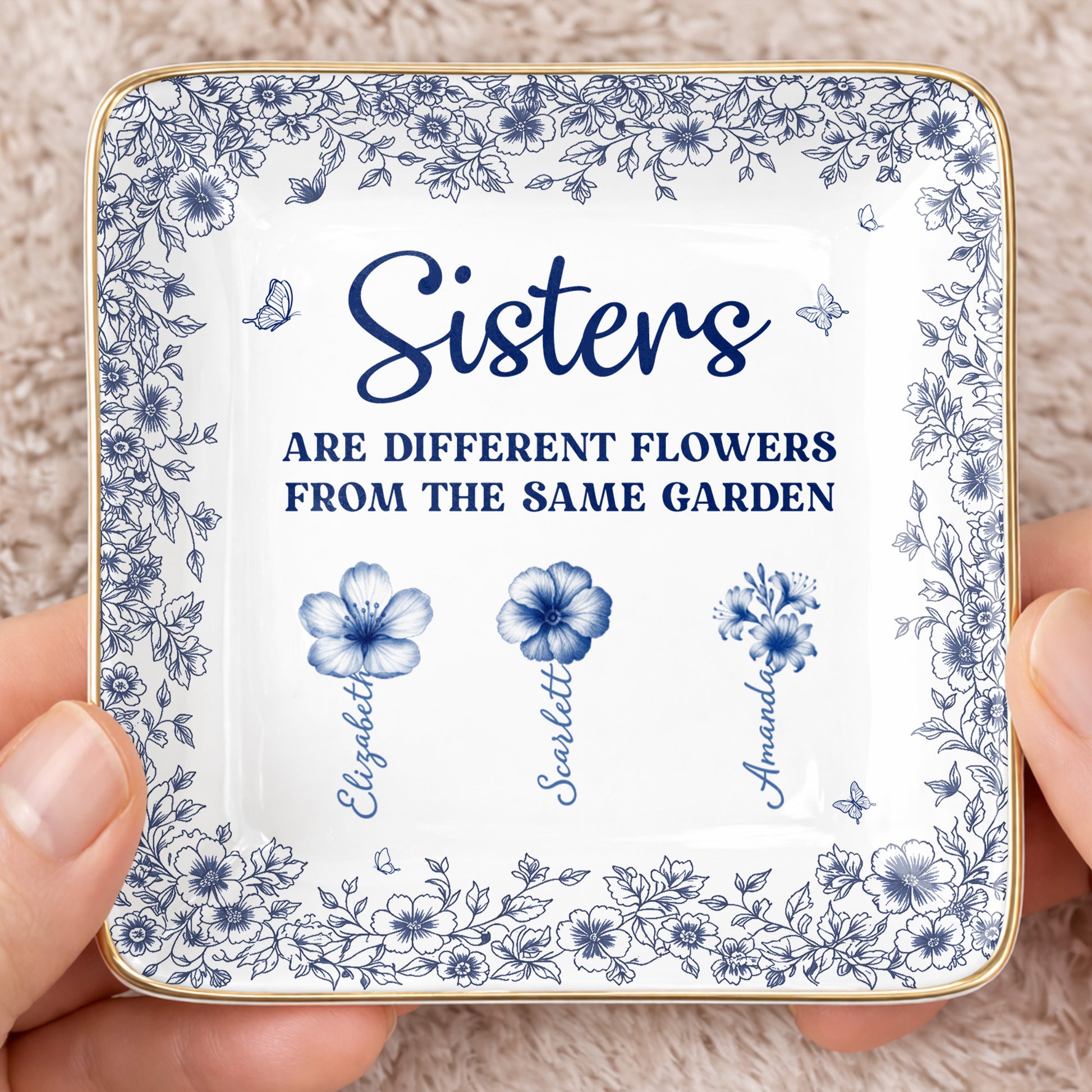 Sisters Are Different Flowers From The Same Garden Personalized Birth Flowers